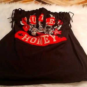 Hustler hop top with string coming down